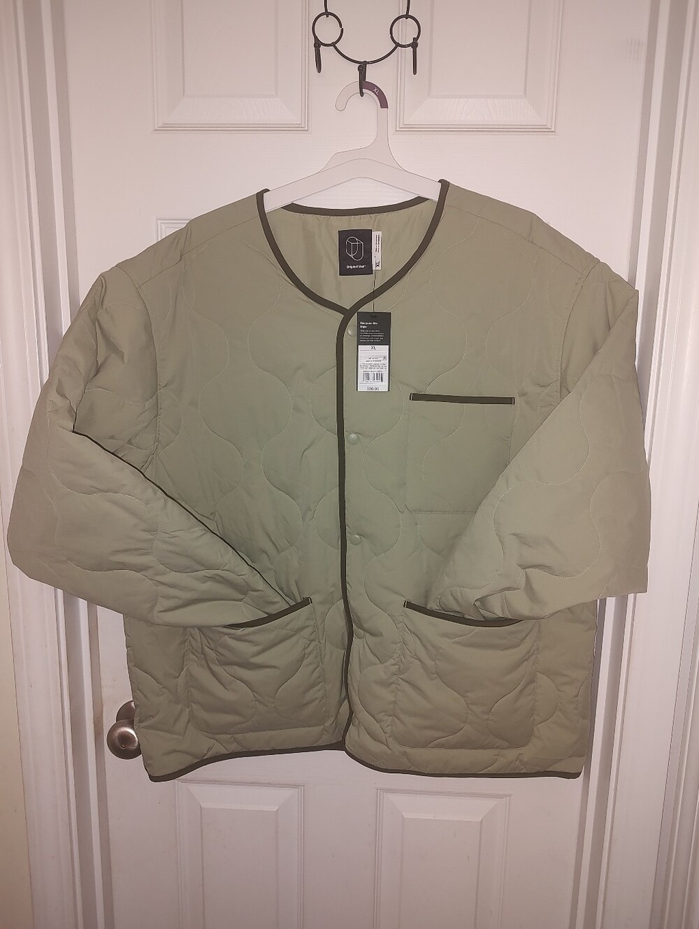 Original Use Men's Lightweight Quilted Liner Jacket in light olive/sage Size XL